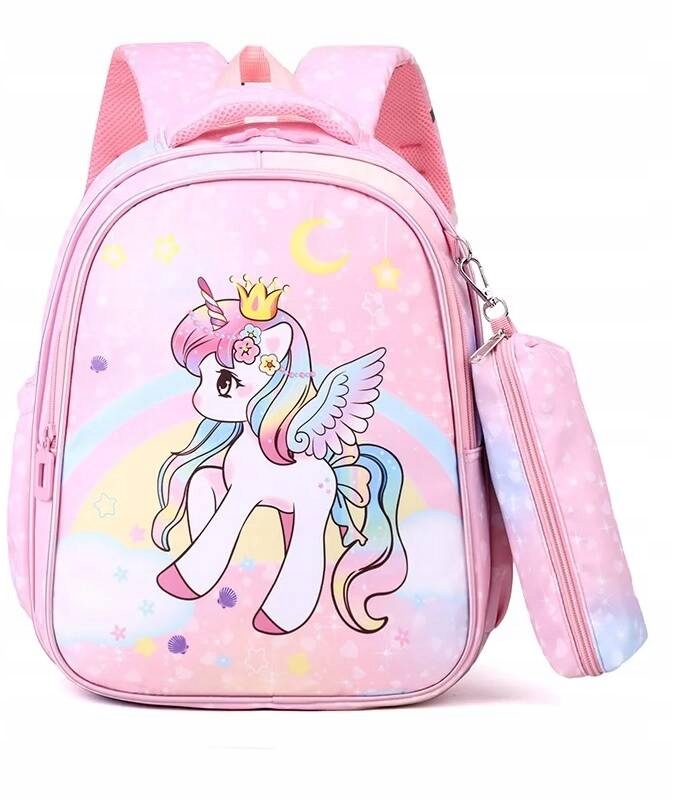 Unicorn Jednorožec Školský Batoh s Peruačníkovou Kozmetickou Taštičkou